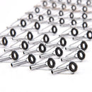 80X 10 size Fishing Rod Guide Tip Set Repair DIY Eye Ring Stainless Steel w/ Box