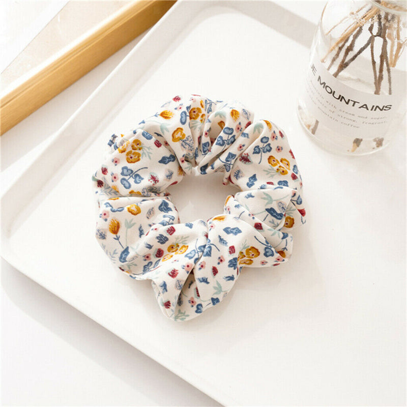 5x Elegants Womens Girls Floral Scrunchies Hair Band Elastic Hair Rope Ring Updo