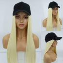 Baseball Cap Hat with Hair Long Natural Hair Wigs Ladies Fashion Straight W V7S4