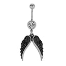 14G Angel Wings Dangle Belly Button Ring Navel Ring Body Piercing Jewelry