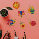 6pcs DIY Full Drill Round Cute Animals Diamond Painting Christmas Stickers