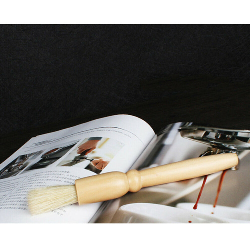 Natural Bristle Coffee Brush Coffee Grinder Cleaning Brush with Wood Handle