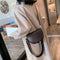 Retro Crossbody Handbag Women Semicircle PU Leather Shoulder Bag (Coffee)