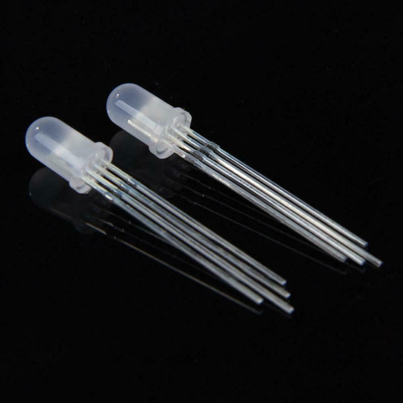 100Pcs Ultra-Bright 5mm 4 Pin RGB Diffused Common Anode LED Red Green Blue