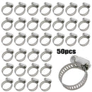 50pcs 13-20MM Stainless Steel Car Vehicle Drive Hose Clamp Fuel Line Worm Clips