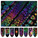 8x Holographic Nail Foil Xmas Dreamcatcher Geometric Nail Art Transfer Decals