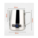 Milk Jug Frothing Cup Pitcher Thermometer Stainless Steel Cappuccino 600ml