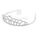 Shiny Bridal Tiara Crystal Heart Rhinestone Crown Wedding Supplies Hair Headband