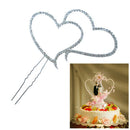 Wedding Rhinestone Crystal Cake topper Double Heart Anniversary cake Decoratio Z