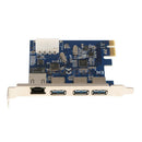 Gigabit Ethernet 3 Port USB 3.0 to PCI-E Card Adapter Converter for Desktop