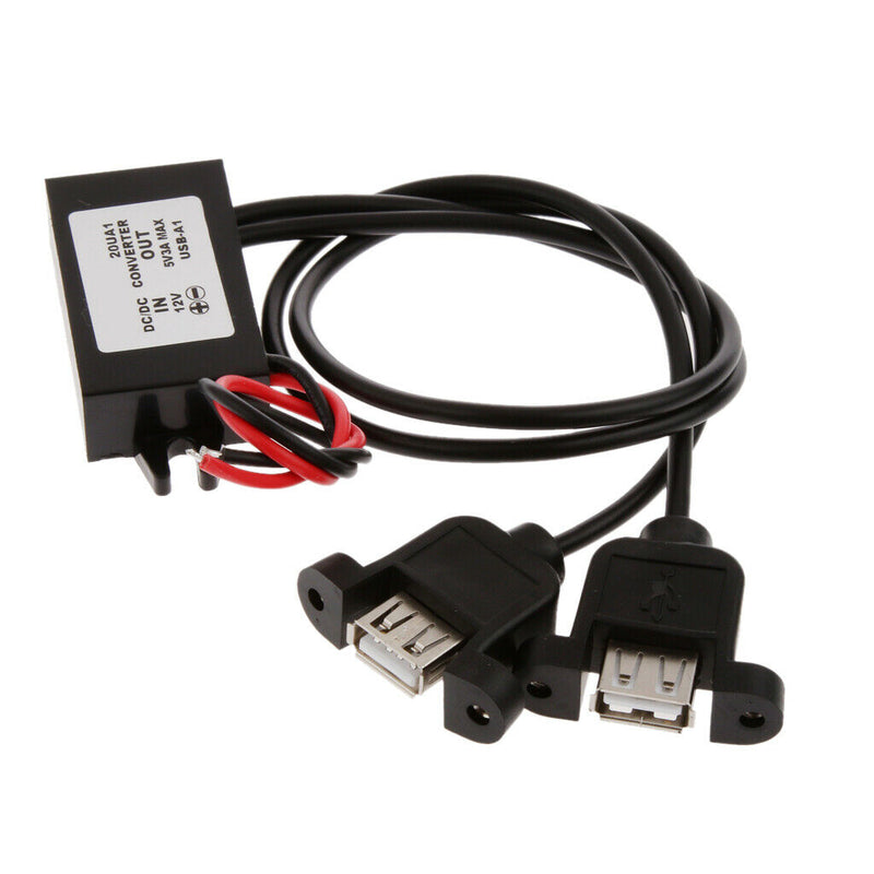 DC/DC Car Auto Converter Board 12V-5V 3A 15W With Duble USB Output Power Adapter