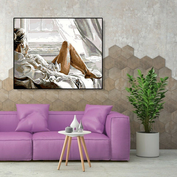Painting By Numbers Kit DIY Sexy Beauty Hand Painted Canvas Oil Art Picture