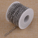 10M 32ft Roll Unwelded Stainless Steel Curb Chains Link Necklace Jewelry Making