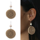 Fashion Boho Straw Rattan Woven Earrings Geometric Dangle Ear Stud Jewelry  OZ