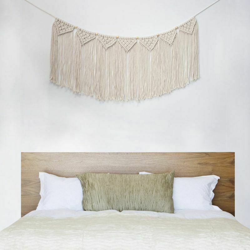 Macrame Woven Wall Hanging Curtain Fringe Garland Banner Shabby Chic Bohemi V8W7