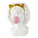 Flower Pot Office Succulent Planter Pot Vase Pen Holder White with Cat Ears