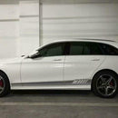2pcs Car Side Body Vinyl Decals Long Stripe Stickers for Mercedes-Benz(Grey