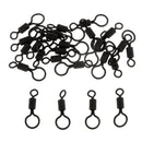 25pcs Carp Fishing Rolling Swivels with Long Body and Large & Small Eyes