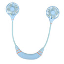 Portable Rechargeable Fan Air Cooler Mini Neckband Lazy USB Dual Sports Fan