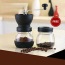 Manual Coffee Grinder With Ceramic Burrs, Hand Coffee Mill With Two Glass J H2N6