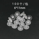 100pcs Silicone Clear Earring Backs Soft Rubber Ear Stud Blocked Stoppers 11mm