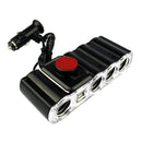 4 Way Car Socket Splitter w/2 USB Port Adapter Charger DC 12V Lighter