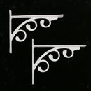 2Pcs L Shaped Wall Mounted Shelf Bracket Metal Hanging Holder White 15x20cm