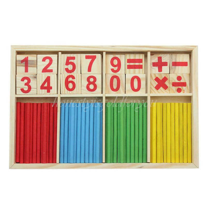 Educational Wooden Counting Sticks Game Childrens Intelligence Development Toys