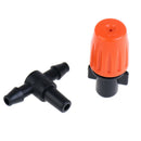 5Pcs Adjustable Misting Nozzle with Tee Joint for Watering Irrigation Sprink Gw