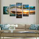Waves 5D DIY Full Round Drill Diamond 5 Pieces Painting Mosaic Needlework