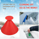 Cone Shaped Scrape Windshield Ice Scraper Funnel Snow Remover (Red 17.5cm)