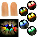 2x Luminous Magic Finger Cover Thumb Light Up Glow Trick Toys Prank "Catch" Game