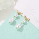 Plated Dangle Drop Ear Stud Matte Geometric Irregular Earrings