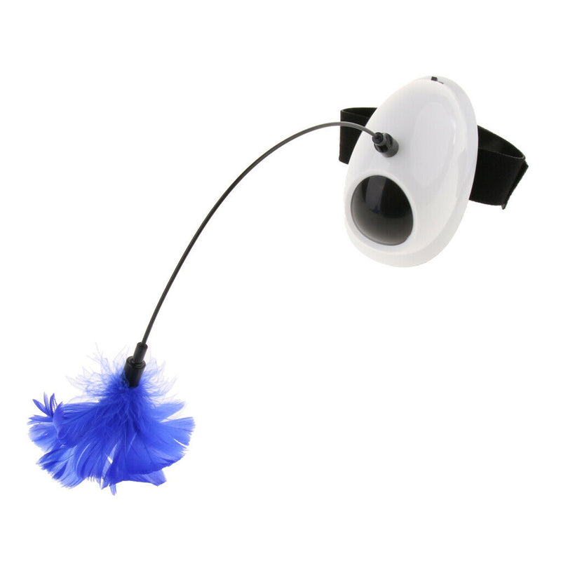 Kitten Cat Teaser Electronic Mouse Light Teaser with Feather for Pet Cats
