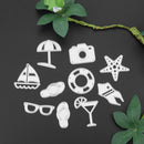 10pcs Summer Beach Holiday Series Cutting Die Stencil Scrapbooking Template