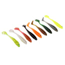 9Pcs Super Soft T Tail Soft Worm Fishing Lures Bait Fishing Tackle 3.3inch