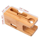 Cell Phone Charger Dock with Watch Bamboo Holder Desk Charging Stand Q7I6