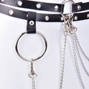 Punk Women Faux Leather Harness Garter Belt Strap Waistband Binding Chain BlacOZ