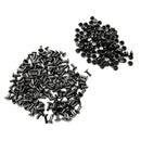 100 Sets Double Caps Studs Dome Rivets Leathercraft DIY Crafts 6x10mm Black