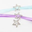 10pcs STAR Rhinestone Diamante BUCKLES RIBBON SLIDERS Wedding Embellishments