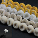 50 X Wool Leather Cloth Polishing Buffing Wheels W/ Shank For Rotary Tool