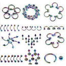 9PCS/Set Horseshoe Ring Body Piercing Eyebrow Jewelry Belly Tongue Bar Ring 3C