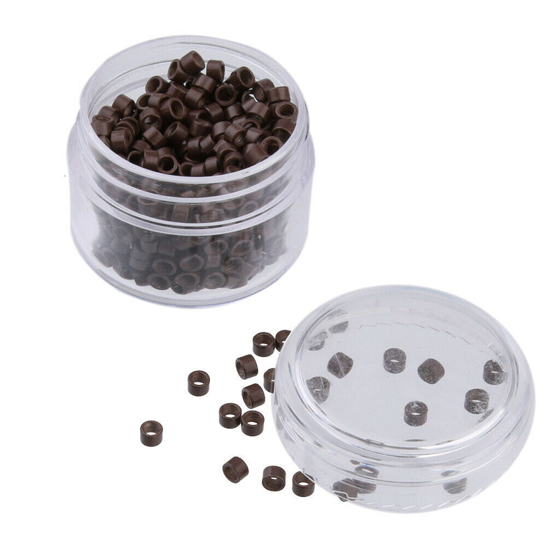 1000Pcs Silicone Lined Rings Micro Beads Link Hair Extensions Tools New