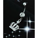 Crown Charm Rhinestone Body Piercing Jewelry Belly Button Ring Navel Jewelry SP