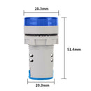 6-100V DC Digital Voltmeter Indicator LED Lamp Round Signal Light (Blue)