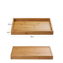 100% Bamboo Wood Serving Tray With Handles Breakfast Table Tray