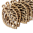 10pcs Solid Wood Unfinished Wooden Leaf Shape Board Craft Tags with Holes