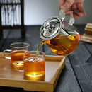 Glass Teapot With Stainless Steel Infuser Strainer Heat Resistant 400ml