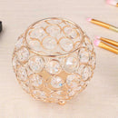European Style Round Crystal Makeup Brush Storage Box Jewelry Organizer