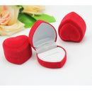 3Pcs Cute Soft Velvet Heart Shaped Ring Show Display Box Storage Case Gifts Red